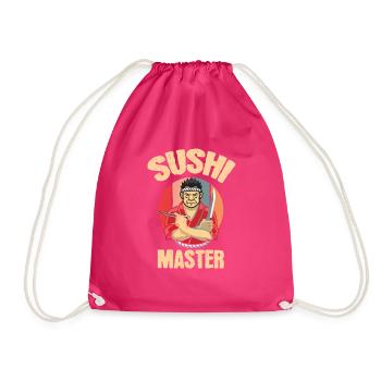Cooles Sushi-VorlagenVintages Sushi-Liebhabergeschenk - Turnbeutel - Fuchsia - Vorne