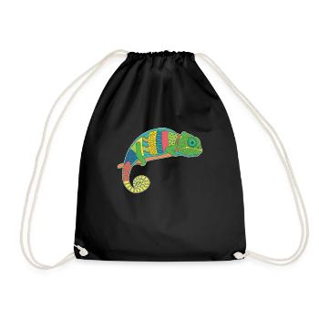 Chameleon Colorful - Drawstring Bag - black - Front
