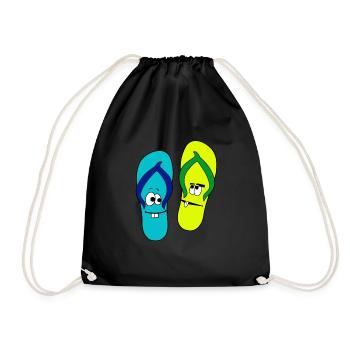 Cool FitFlops Funny flip flops - Drawstring Bag - black - Front
