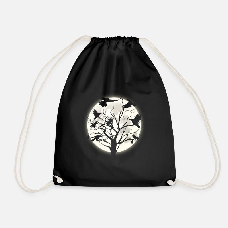 Raven night - Drawstring Bag - black