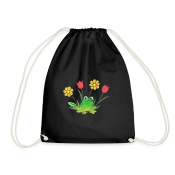 A Frog in The Bush - Drawstring Bag - black - Front
