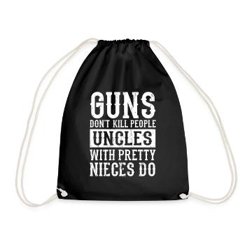 uncle - Drawstring Bag - black - Front