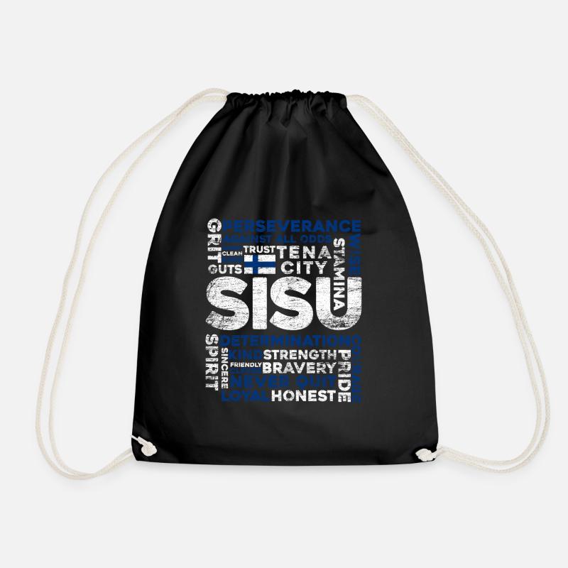 Finnland Finne Sisu - Turnbeutel - Schwarz