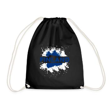 Finland Country - Drawstring Bag - black - Front