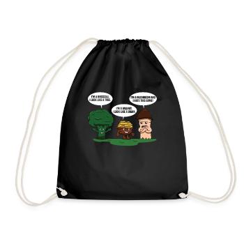 Pénis de cerveau de brocoli drôle de champignon d'arbre - Sac de sport léger - noir - Devant