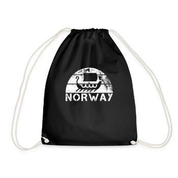 Norwegen Vintage Wikinger, Skandinavien Geschenk - Turnbeutel - Schwarz - Vorne