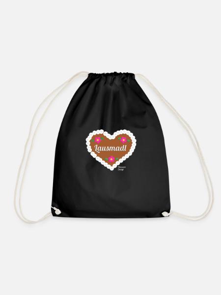 Lausmadl Lebkuchenherz Geschenkidee - Turnbeutel - Schwarz