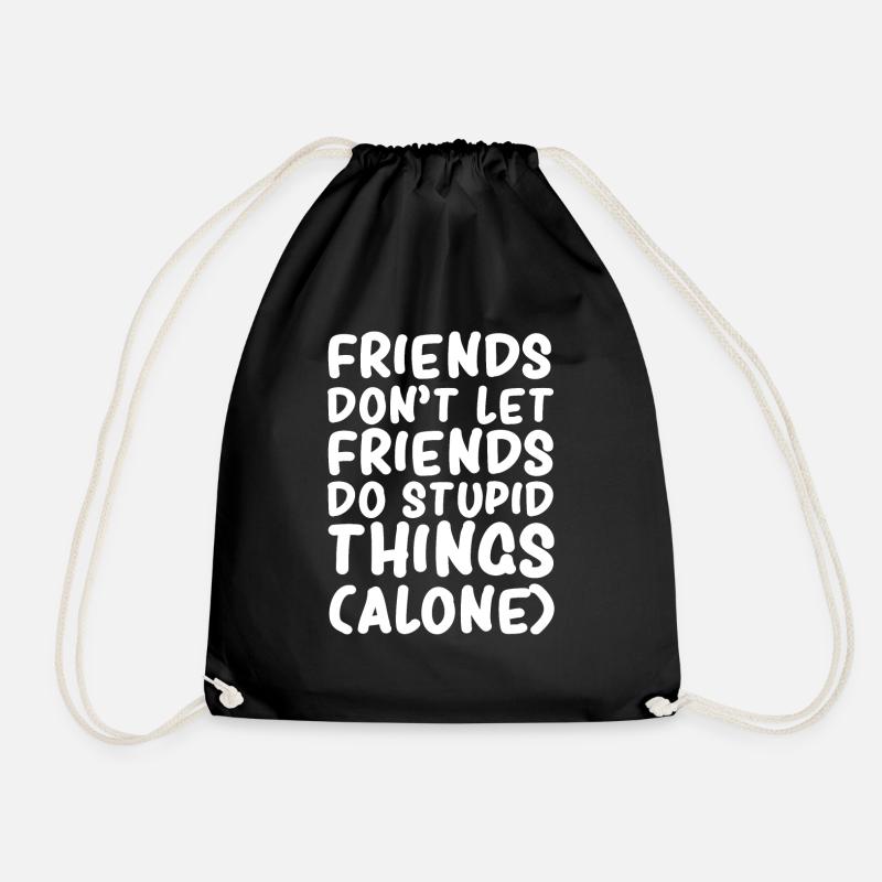 Friendship - Drawstring Bag - black
