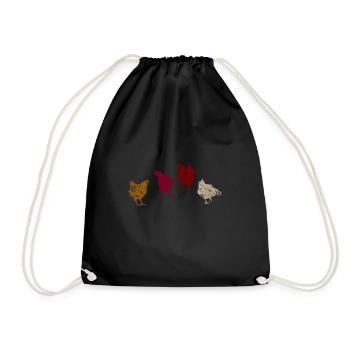 Chicken Chickens - Drawstring Bag - black - Front