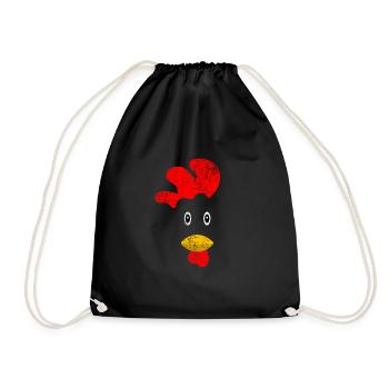 Huhn - Turnbeutel - Schwarz - Vorne