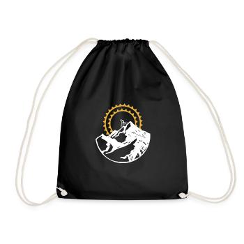 Mountain Biking Bicycle Retro Biker Graphic Men - Drawstring Bag - black - Front