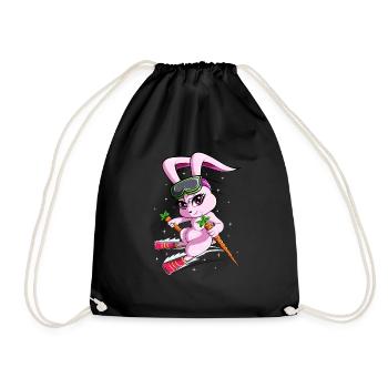 Ski Rabbit Snow Ski Skirulaub Slope - Drawstring Bag - black - Front