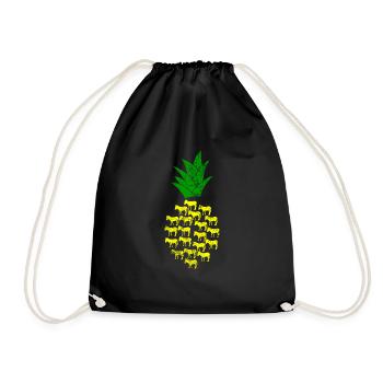 Donkey pineapple - Drawstring Bag - black - Front