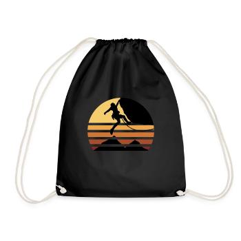 BOULDERING Kletter Sport Extrem Kletterer - Turnbeutel - Schwarz - Vorne