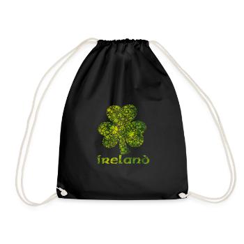 Ireland Cloverleaf - Drawstring Bag - black - Front
