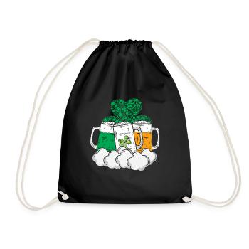 Bière trèfle aux symboles d'Irlande - Sac de sport léger - noir - Devant