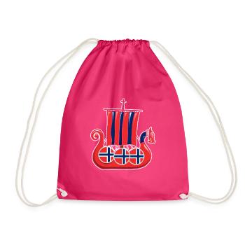 Norwegen Geschichte - Turnbeutel - Fuchsia - Vorne
