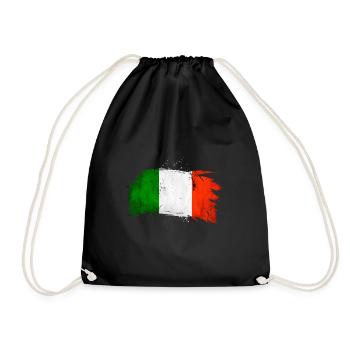 Italy flag great gift for all IT fans - Drawstring Bag - black - Front