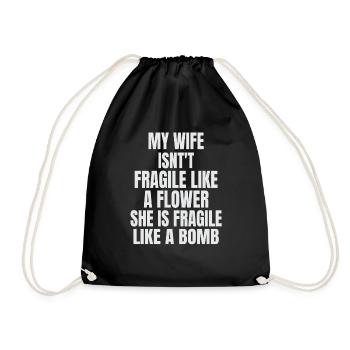 Mon femme fleur bombe sort drôle de cadeau blague - Sac de sport léger - noir - Devant