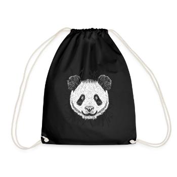 Panda jungle bamboo - Drawstring Bag - black - Front