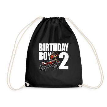 2e anniversaire motocross cadeau 2 ans - Sac de sport léger - noir - Devant