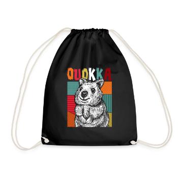 Quokka Lieblingstier - Turnbeutel - Schwarz - Vorne
