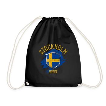 Schweden Stockholm - Turnbeutel - Schwarz - Vorne