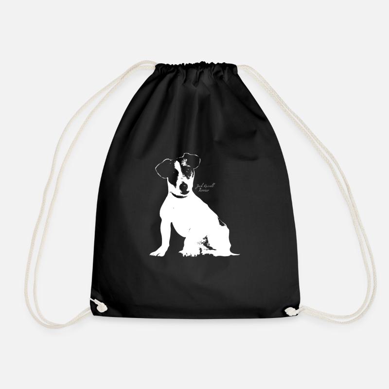 Jack Russell Terrier - Drawstring Bag - black