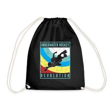Underwater Hockey Revolution - Turnbeutel - Schwarz - Vorne
