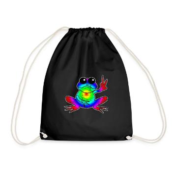 frog - Drawstring Bag - black - Front