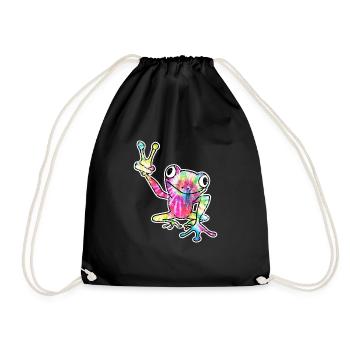 Frosch Laubfrosch - Turnbeutel - Schwarz - Vorne