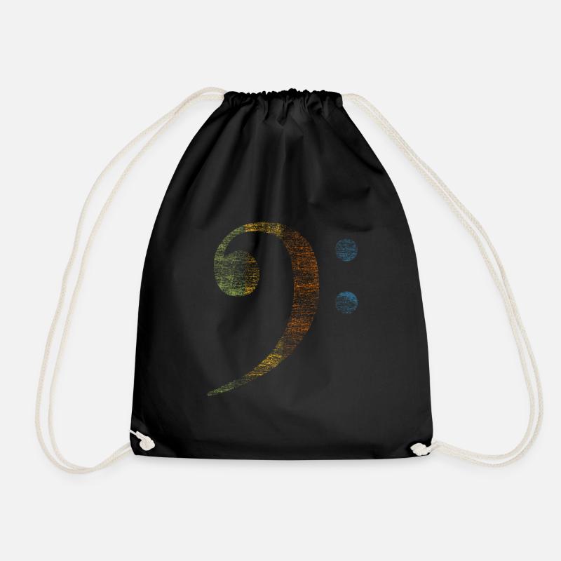 Bass clef music - Drawstring Bag - black