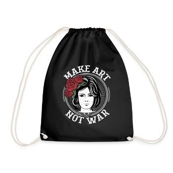 Make Art Not War product, Art Tee, Artist design - Sac de sport léger - noir - Devant