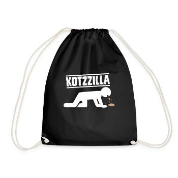 Kotzilla Betrunken Alkohol Bier - Turnbeutel - Schwarz - Vorne