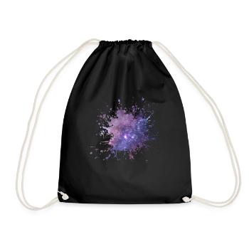 Weltraum Farbe, Farbklecks im Universum, Geschenk - Turnbeutel - Schwarz - Vorne