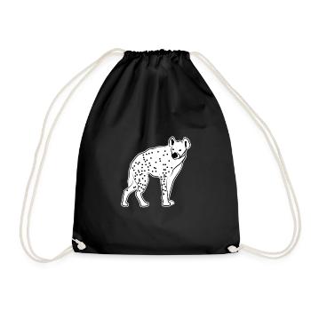 Hyena gift idea - Drawstring Bag - black - Front