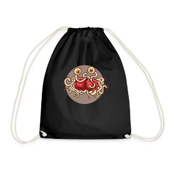 Spaghettimonster Pastafarianismus Pastafari - Turnbeutel - Schwarz - Vorne