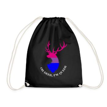 Oh Deer I'm Queer product, LGBT Tee, Bisexual - Sac de sport léger - noir - Devant