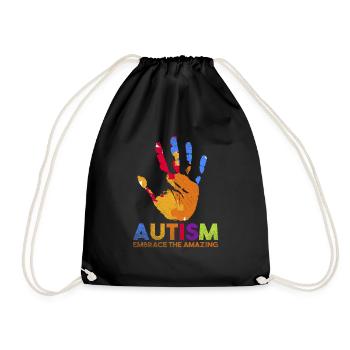 Autismus Geschenk Wohltätigkeit Aufmerksamkeit - Turnbeutel - Schwarz - Vorne