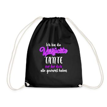 I am the crazy aunt - Drawstring Bag - black - Front