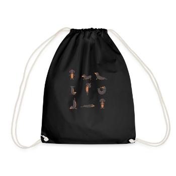 Teckel yoga - Sac de sport léger - noir - Devant