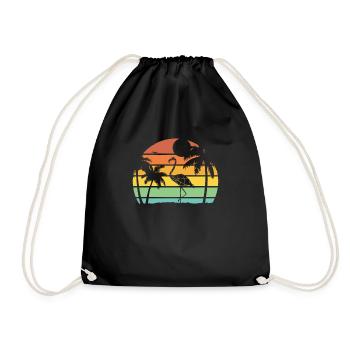 Été flamant rose - Sac de sport léger - noir - Devant