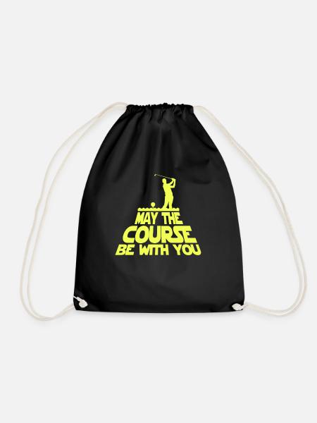 May The Course Be With You Golfspieler Geschenk - Turnbeutel - Schwarz