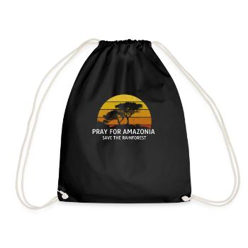 Pray for Amazonia Amazon Rainforest - Drawstring Bag - black - Front