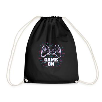 Game on mit Controller bunt - Turnbeutel - Schwarz - Vorne