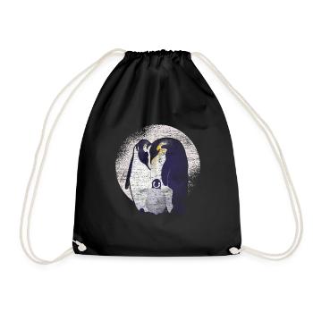 Pinguin Familie - Turnbeutel - Schwarz - Vorne