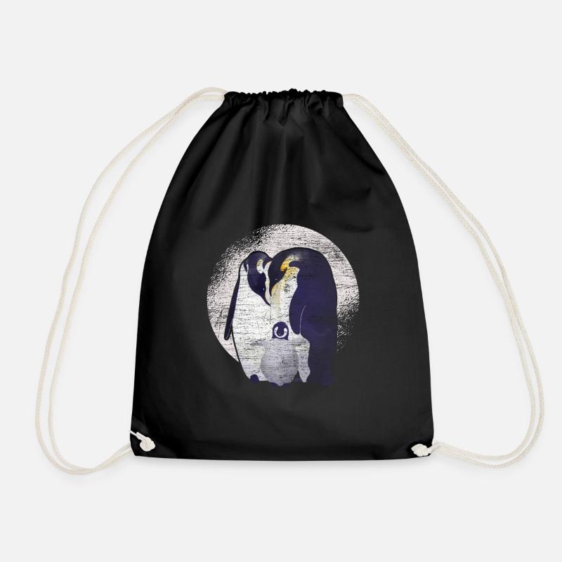 Pinguin Familie - Turnbeutel - Schwarz