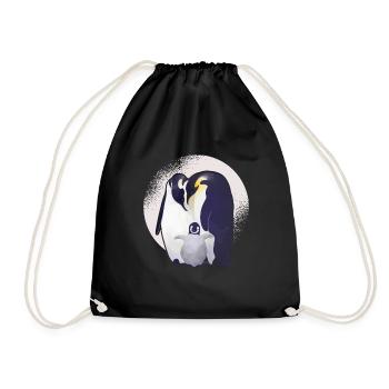 Pinguin - Turnbeutel - Schwarz - Vorne
