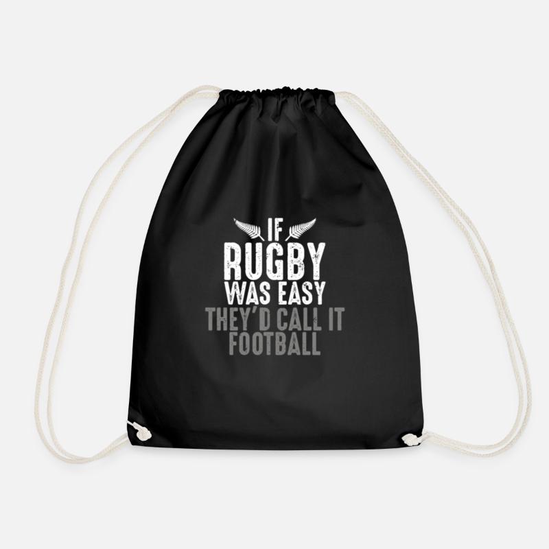 Funny Rugby Lover Player - Drawstring Bag - black