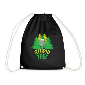 Disc Golf Frisbee Hobby Stupid Tree - Drawstring Bag - black - Front